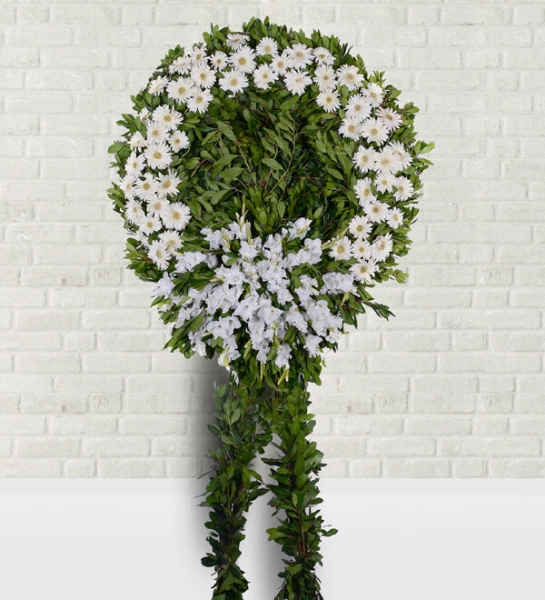 Beyaz Gerbera Cenaze Çelengi